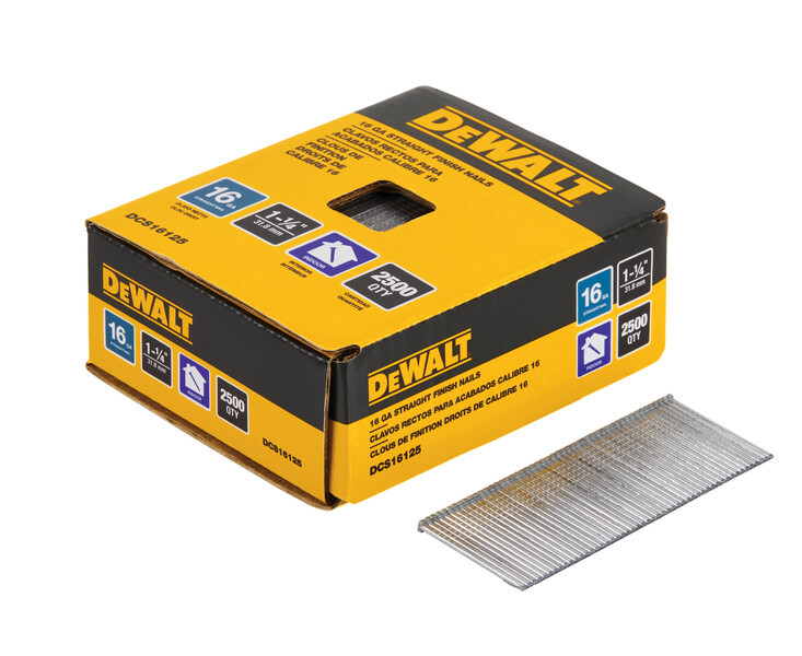 DEWALT Finish Nails, 1-1/4-Inch, 16Ga, 2000-Pack