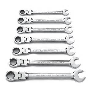 7 Pc. Flex Combination Ratcheting Wrench Set Metric