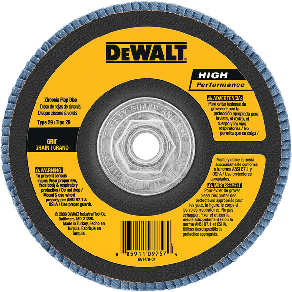 DEWALT 6-Inch X 5/8-Inch-11 60G Type 29 Hp Flap Disc