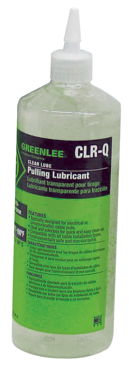 GREENLEE Clear Lube Pulling Lubricant, One Quart