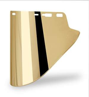 Gold Coated Shield 10"x18.5"x.078 MoldedCylinder Lexan HC/PC 1EA