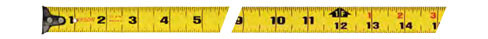 25FT B18 Blade Rubber Grip Short Tape Measure 6/PK