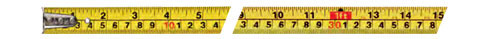 25FT B5 Blade Rubber Grip Short Tape Measure 6/PK