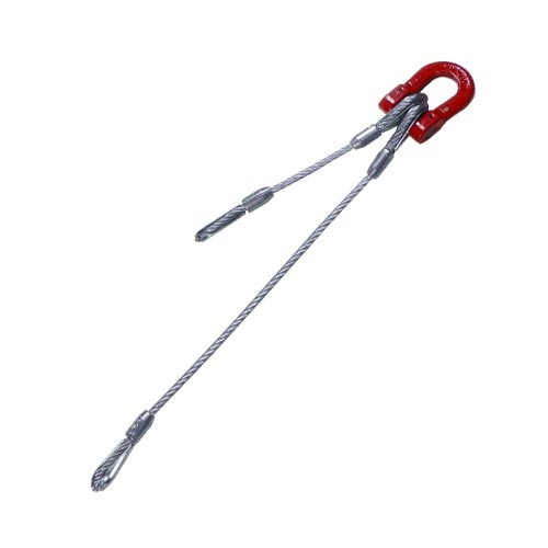 Wire Rope Bridle Sling 1/8" 2 Way Staggered Swivel 1,300 lb