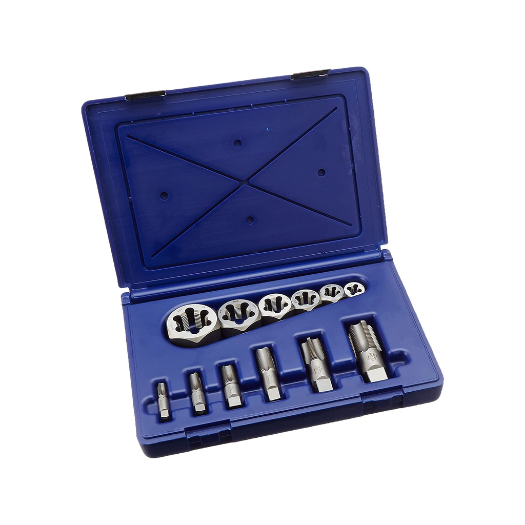 IRWIN TAP + DIE 12PC SET NPT RE-THREAD