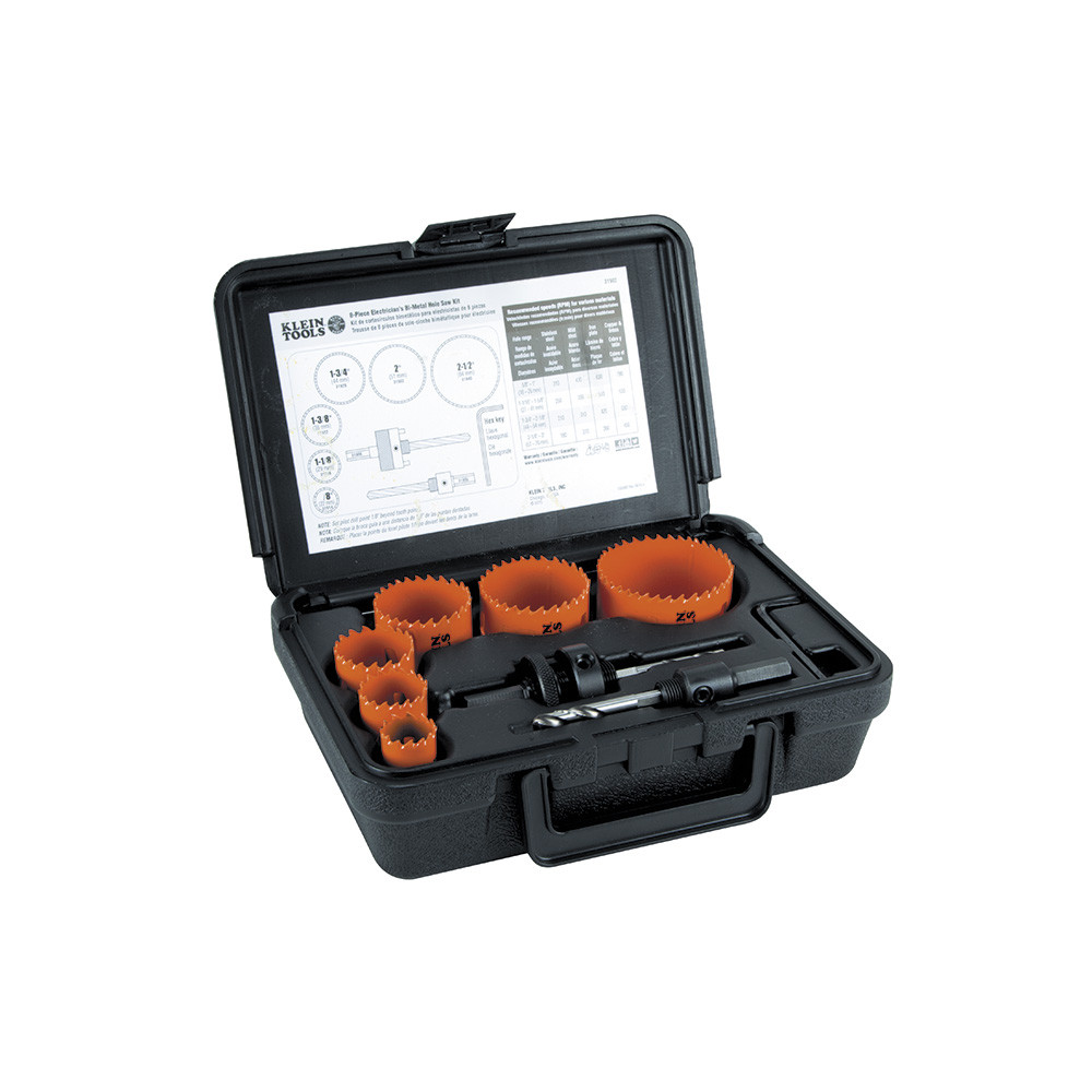 Klein 8 Piece Bi-Metal Hole Saw Kit
