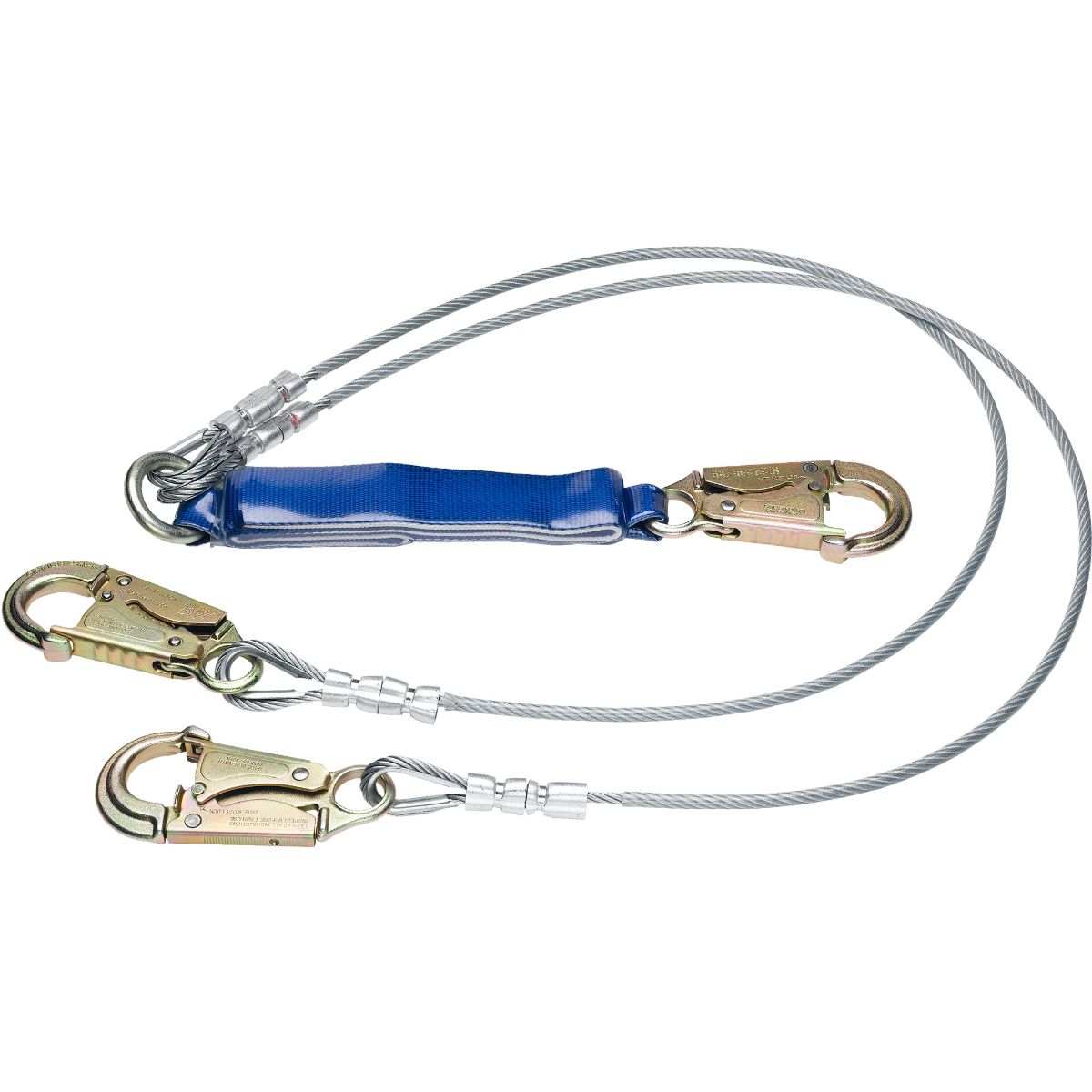 DeCoil Twinleg Lanyard (Cable, Snaphooks) - 6'