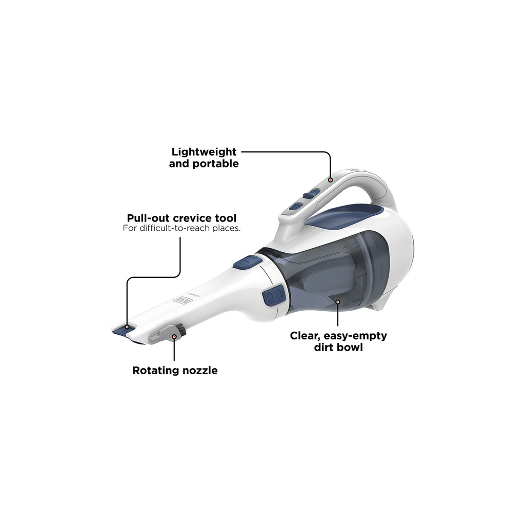 BLACK+DECKER Lithium Hand Vac w/ Extendable Crevice (3 x 2.5AH)