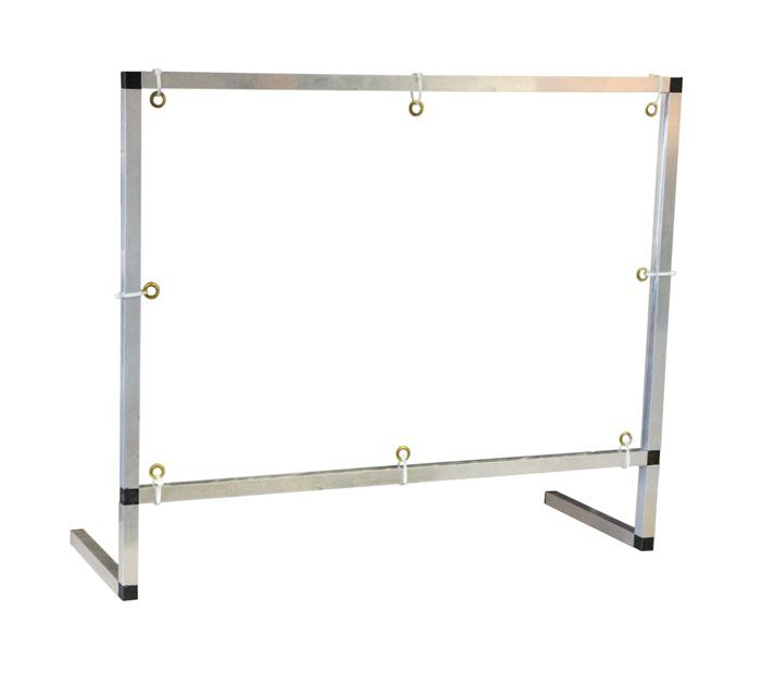 3' x 3' Counter/Desktop With Document Pass Thru Area Workspace Cough and Sneeze Guard, PVC in Aluminum Frame - 15614