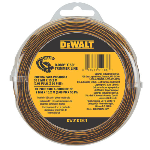 DEWALT String Trimmer Line, 50-Feet By 0.080-Inch
