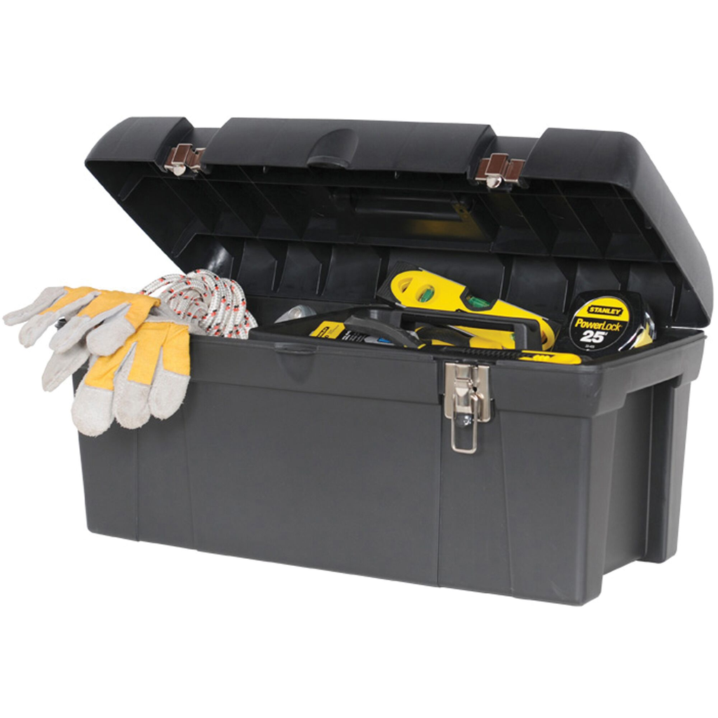 STANLEY® METAL LATCH TOOL BOX W/ TOTE TRAY - 24"