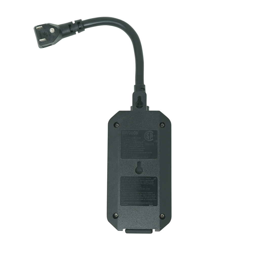 Woods TIMER, OUTDOOR 24-HOUR LIGHT SENSOR TIMER, 1 GROUNDED OUTLET 6/BX
