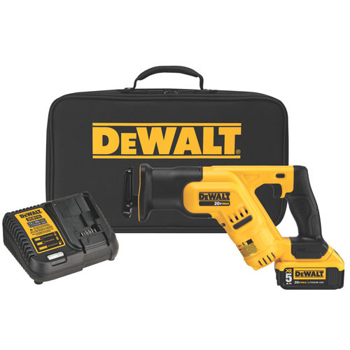 DEWALT 20V Max* Cordless Reciprocating Saw Kit, 5 Amp-Hour Battery