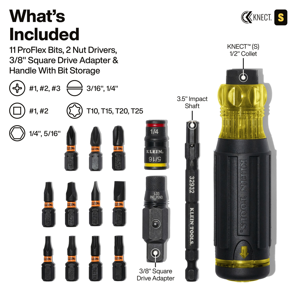 KNECT™ 16-in-1 Impact Rated Hybrid Screwdriver / Nut Driver