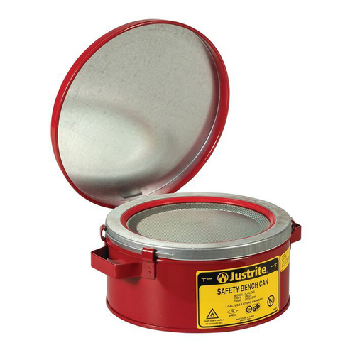 1 Gallon Steel Bench Can, with Perforated Dasher Plate, without Parts Basket, Red - 10375