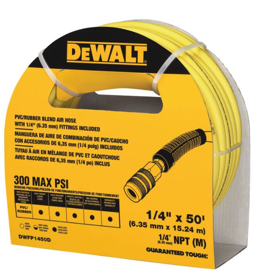 DEWALT 1/4" X 50' Premium Hybrid Polymer Blend Air Hose
