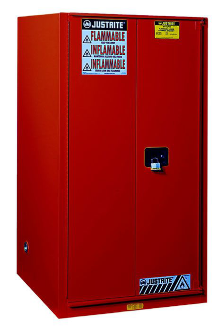 60 Gallon, 2 Shelves, 2 Doors, Self Close, Flammable Cabinet, Sure-Grip® EX, Red - 896021