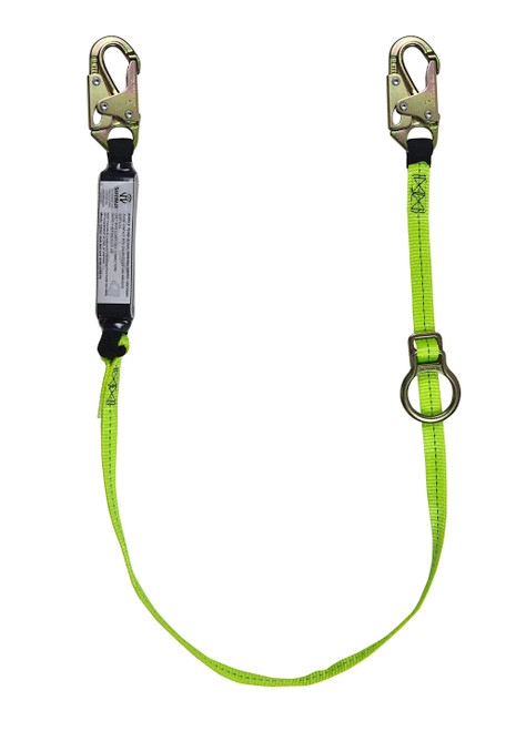 SafeWaze PRO 6' Tie-Back Energy Absorbing Lanyard: Adjustable Ring