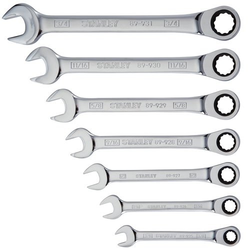 STANLEY® 7 PC RATCHETING WRENCH SET SAE