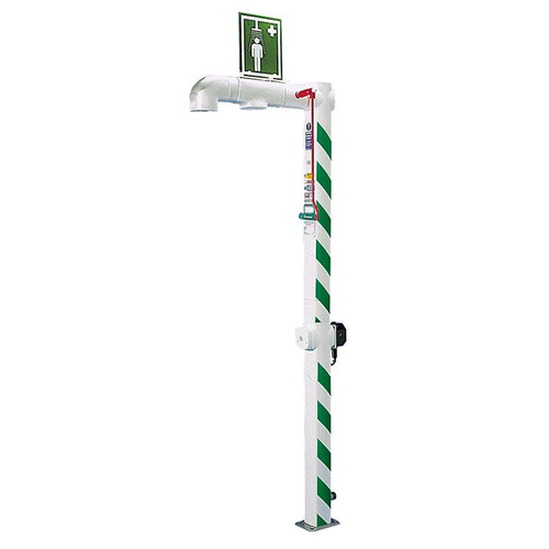 Floor Mount, Closed ABS Bowl, Freeze Protected Hughes Drench Shower, Galvanized Pipe, 120V - H5G-1H
