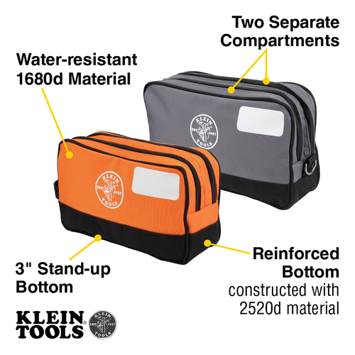 Double Zipper Tool Bag, 2-Pack