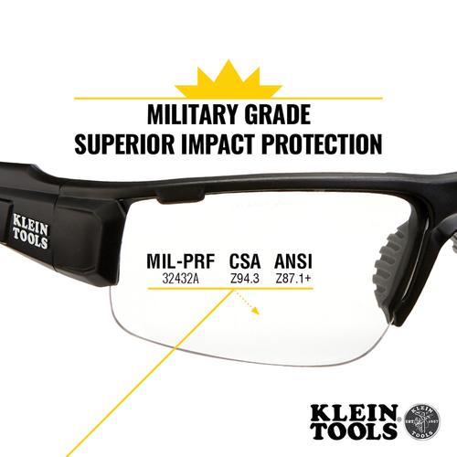 Klein Professional Safety Glasses, Clear Lens