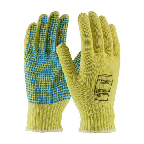 Kut Gard® 08-K300PD Medium Weight Cut Resistant Gloves, Size L, Yellow, ANSI A3