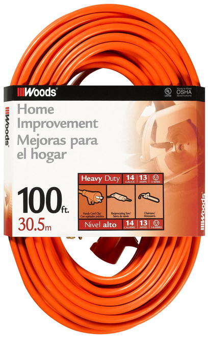 Woods CORD SET, 14/3 100' SJTW ORANGE