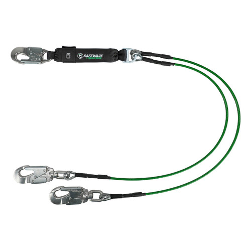 SafeWaze Leading Edge 6' Energy Absorbing Lanyard: Dual Leg, Swivel Snaps