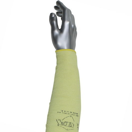 Kut Gard® MSATACM2X2.5  Cut Resistant Sleeve, Size 18", Yellow, ANSI A4