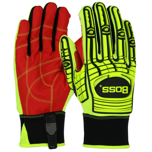 Boss® 120-MP2120  Hi Performance Glove, Size 3XL, Hi-Vis Yellow, ANSI A2