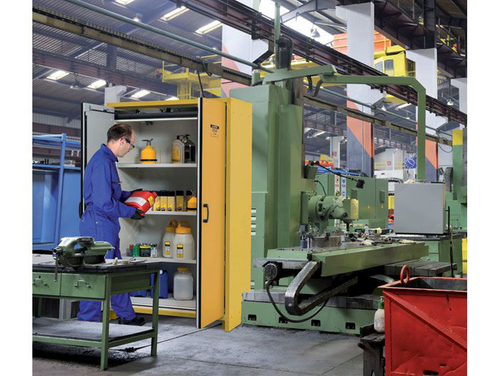 45 Gallon, 3 Shelves, 2 Hybrid-Close Doors, 30-Minute EN Flammable Safety Cabinet, Yellow - 22603