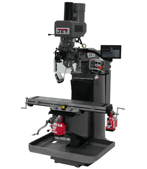 JTM-949EVS Mill With 3-Axis Newall DP700 DRO (Quill) With X and Y-Axis Powerfeeds and Air Powered Draw Bar