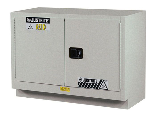 31 Gallon, 1 Shelf, 2 Doors, Self Close, Corrosives/Acids Safety Cabinet, ChemCor® Under Fume Hood, Silver - 8849242