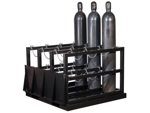 Gas Cylinder Barricade Rack, 12 Cylinder Capacity, with Ramp, Steel - 35226