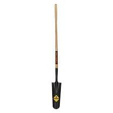 Seymour S500 Industrial Drain Spade 14 Gauge, 16" / Forward Turned Step, Solid Steel Rivet, 48" Precision Lathe Turned American Ash Handle