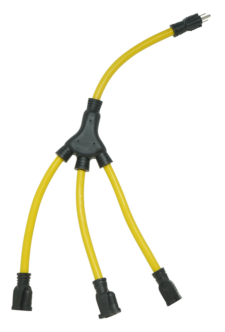 Southwire 2ft 12/3 STW 15Amp "W" Adapter (Yellow) 12/BX