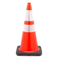 28" Traffic Cone With Reflective Collars
