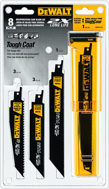 DEWALT Reciprocating Saw Blade Set, Wood/Metal Cutting, 8-Pack (Dwar8Setcs)
