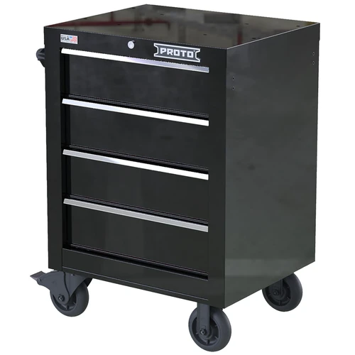 PROTO 27 Inch 4 Drwr Roll Black Chrome