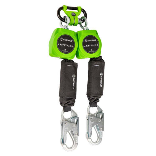 SafeWaze Latitude 6' Dual Web SRL: 1014 BWB, Snap Hooks