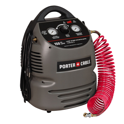 PORTER CABLE 150 PSI 1.5 GAL OIL-FREE FULLY SHROUDED COMPRESSOR