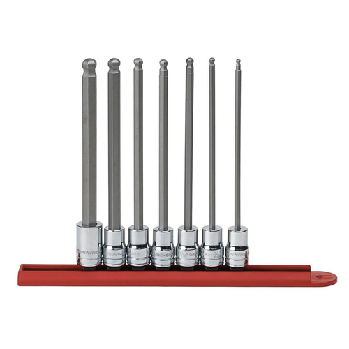 7 Pc. SAE Long Ball Hex Bit Socket Set