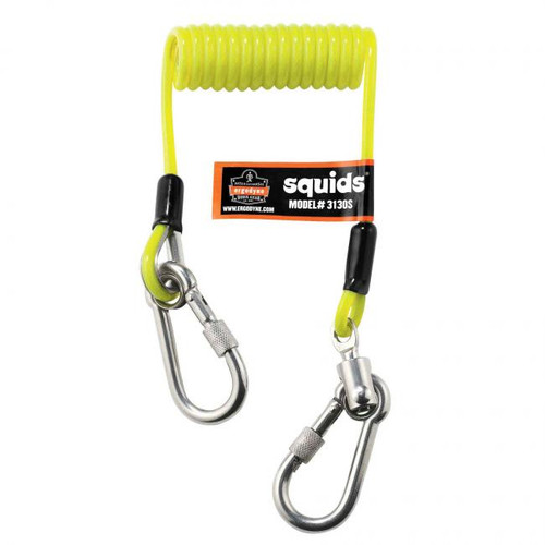 Ergodyne squids Coiled Cable Lanyard-2lbs Lime Standard