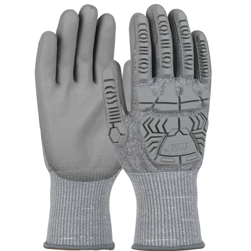 G-Tek® 710HGUB  Hi Performance Glove, Size 2XL, Gray, ANSI A4
