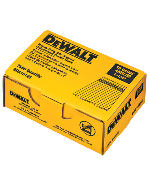 DEWALT Finish Nails, 20-Degree, 1-1/4-Inch, 16Ga, 2500-Pack