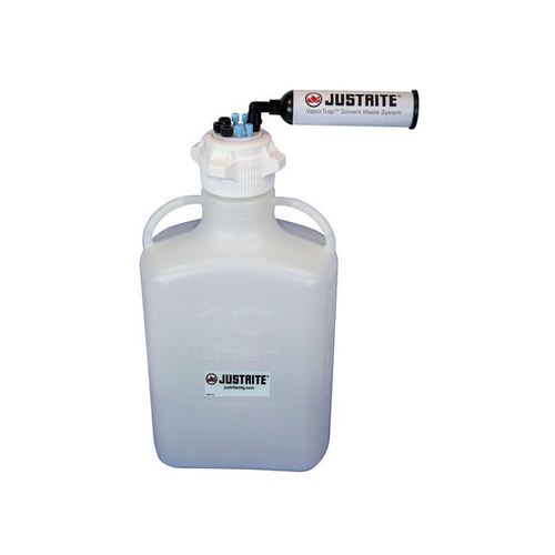 10 Liter HDPE Carboy with Filter Kit, VaporTrap™, 4 Ports 1/8" Tubing, 3 Ports 1/4" Tubing, 83mm Cap - 12812