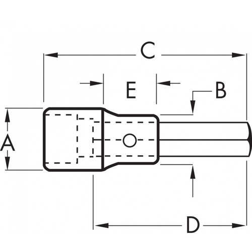 1/2" Drive Hex Bit Socket, 1/2"
