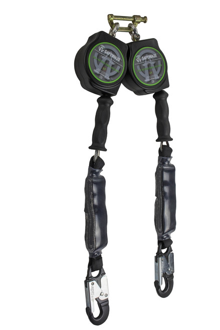 SafeWaze Latitude HD 10' Dual Cable SRL: SW-9012 BWB, Alu Snap Hooks  (P/N SW-8008-10-ALU-DL)