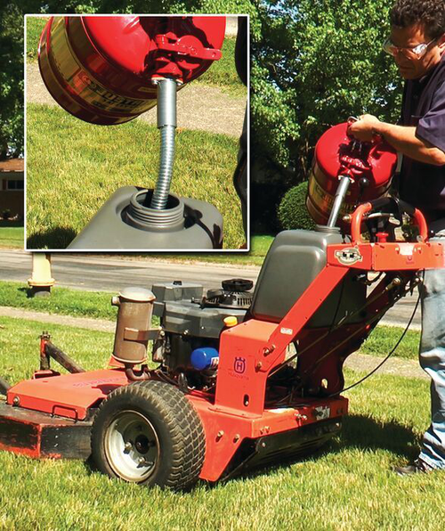 5 Gallon, 1" Metal Hose, Steel Safety Can for Flammables, Type II, AccuFlow™, Red - 7250130